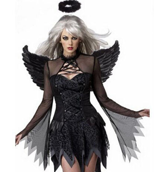 Krispfy.com Dark Angel Costume Halloween Cosplay Fallen Angel