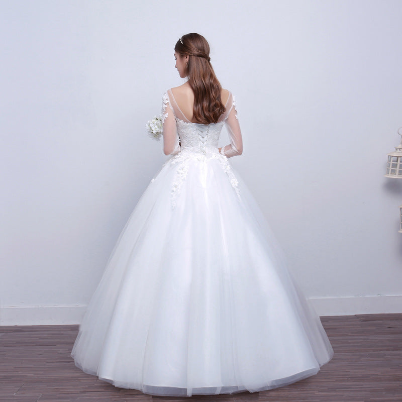 Krispfy.com New Shoulders Slim Wedding Bride I Married Slim Wedding Dress