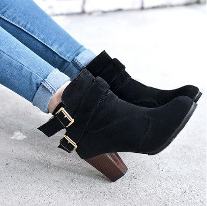 Krispfy Orignals USA - Casual Women High Heels Pumps I Warm Ankle Boots