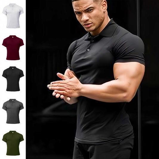 Sports Polo Shirt Summer Short-sleeved Tops Men's Short-Sleeved Polo Shirt Solid Color Men's T-Shirt Summer Casual Comfortable Men's Clothing