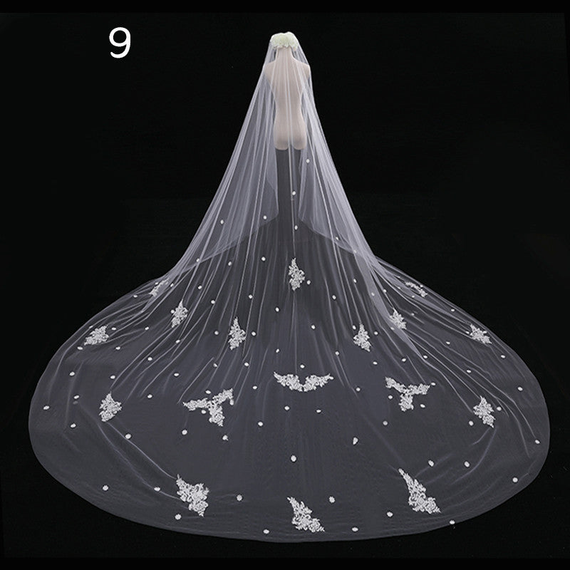 Krispfy.com Bride Wedding Master Wedding Veil Long Long Tail