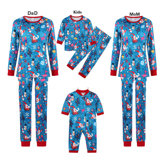 Parent-Child Christmas Pajamas Home Wear Suit Printing