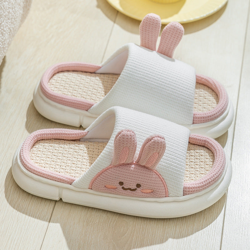 Krispfy Orignals USA - Cute Rabbit Slippers Linen House Shoes For Women