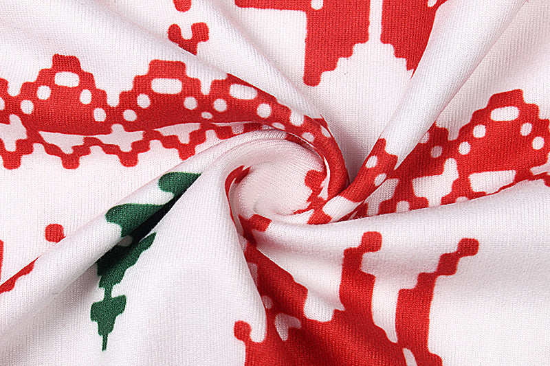 Printed Long-sleeved Casual Parent-child Suit