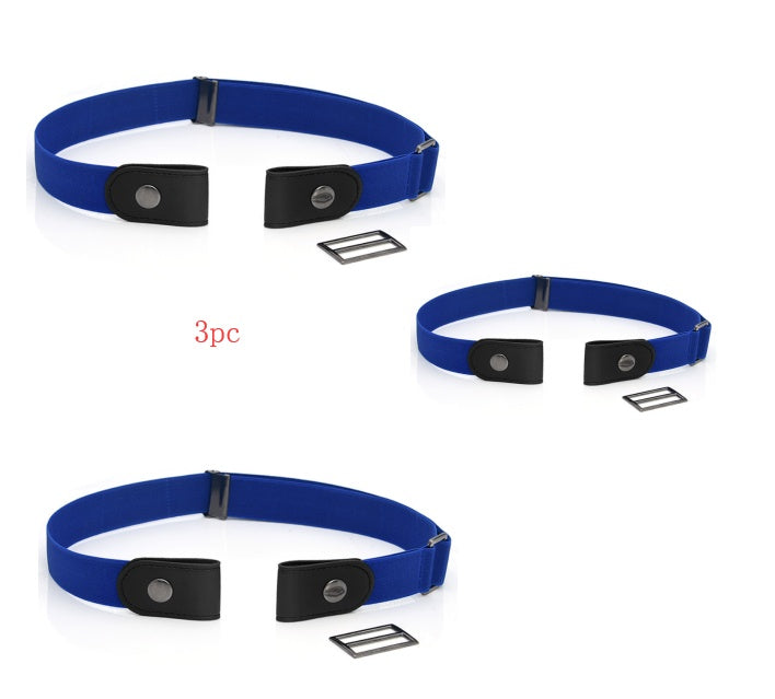 Leather Slim Stretch Invisible Jeans Simple Lazy Belt