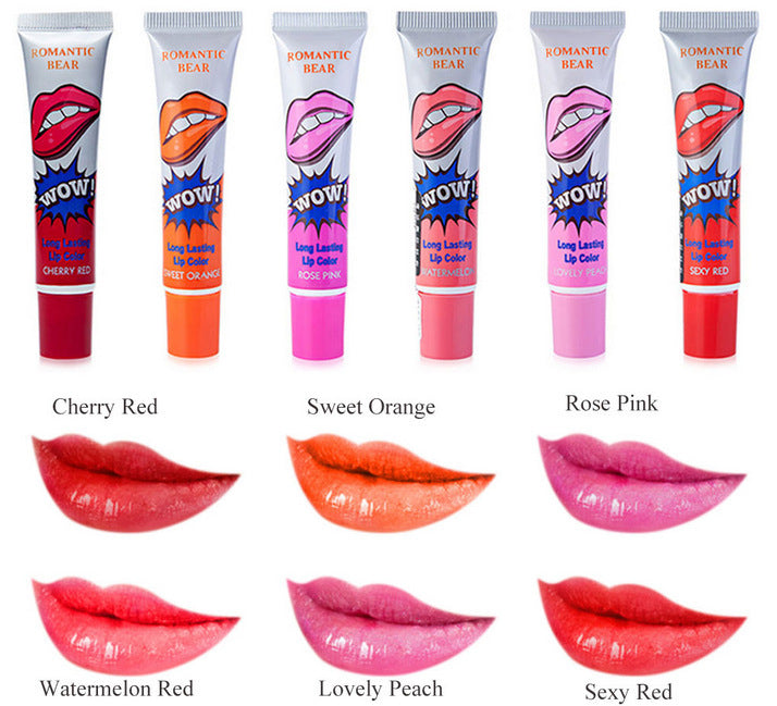 Krispfy Cosmetics Amazing 6 Colors Peel Off Liquid Lipstick Waterproof Long Lasting Lip Gloss Mask Moisturizer Makeup Tear Pull Lip Lint Cosmetic