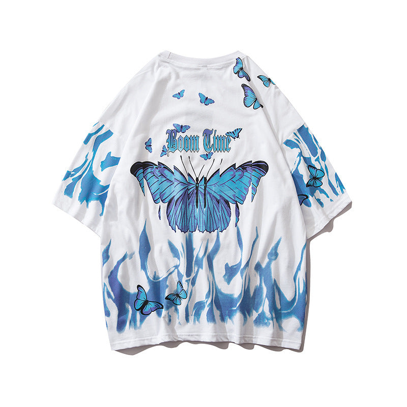 Tide Short-sleeved Butterfly T-shirt Leisure Men