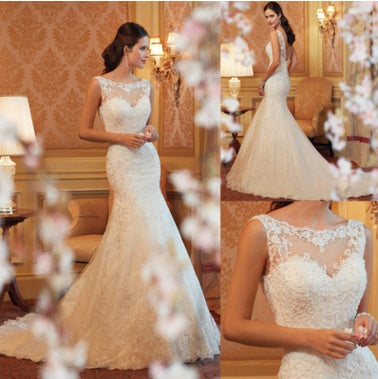 Krispfy.com Lace Fish Tail Wedding Dress