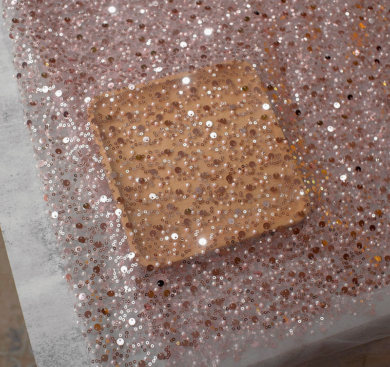 Krispfy.com Sequined Pearl Embroidery Lace I Single Sleeve Dress