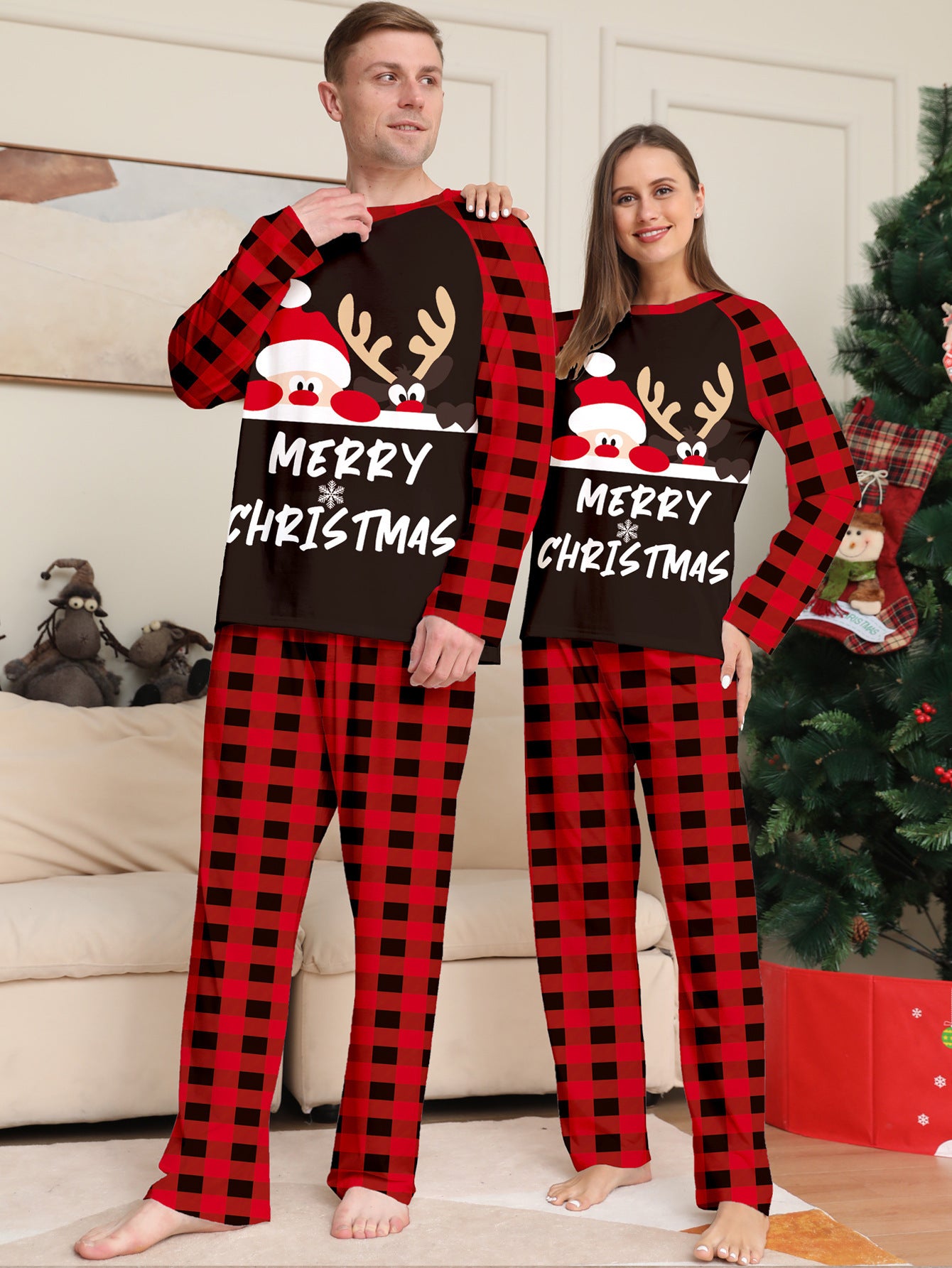 Cute Letters Printed Christmas Parent-child Suit