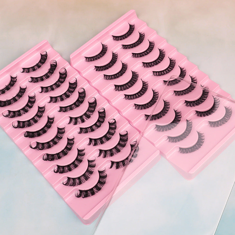 Krispfy Cosmetics False Eyelashes, DD Curve, Thick, Eyelash, Ten Pairs