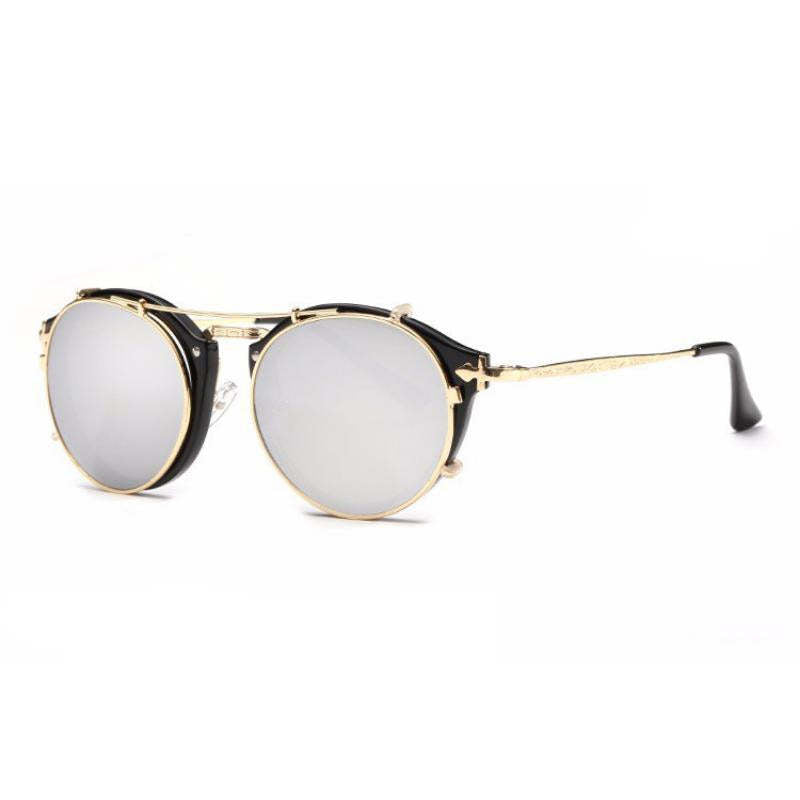 Fashionable And Vintage Dual Purpose Cover Mirror Flat Mirror Men's And Women's Sunglasses