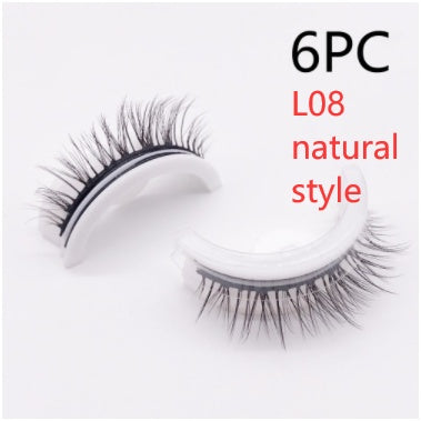 Reusable 3D Mink Lashes Natural False Eyelash - Krispfy.comes Self Adhesive Fake Glue Free Makeup Eyelash Extension Silk