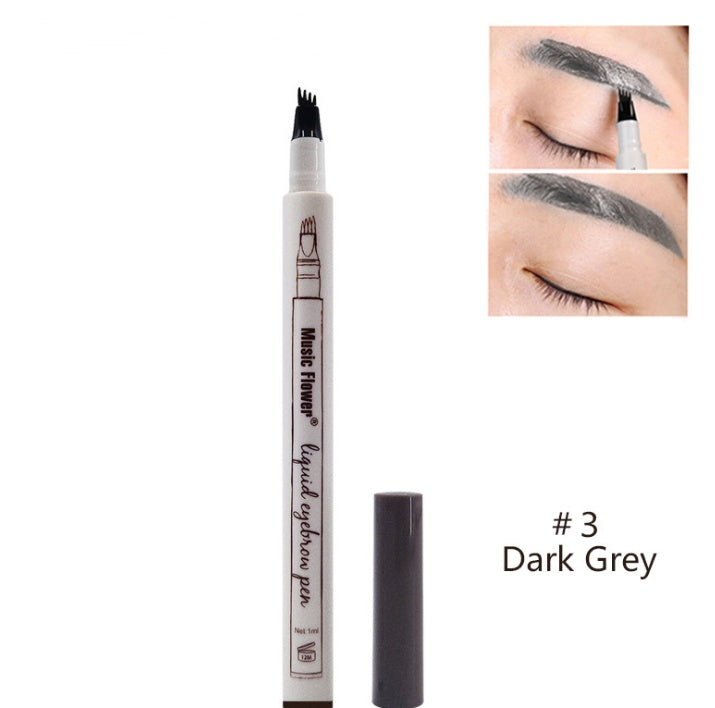 Waterproof Natural Eyebrow Pen Four-claw Eye Brow Tint Fork Tip Eyebrow Tattoo Pencil- Krispfy.com