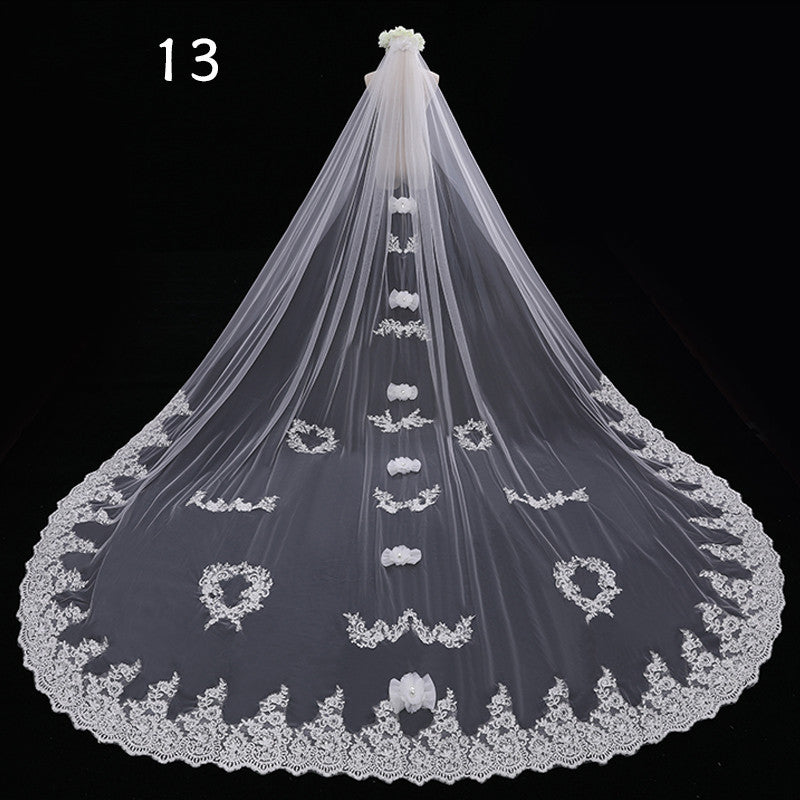 Krispfy.com Bride Wedding Master Wedding Veil Long Long Tail
