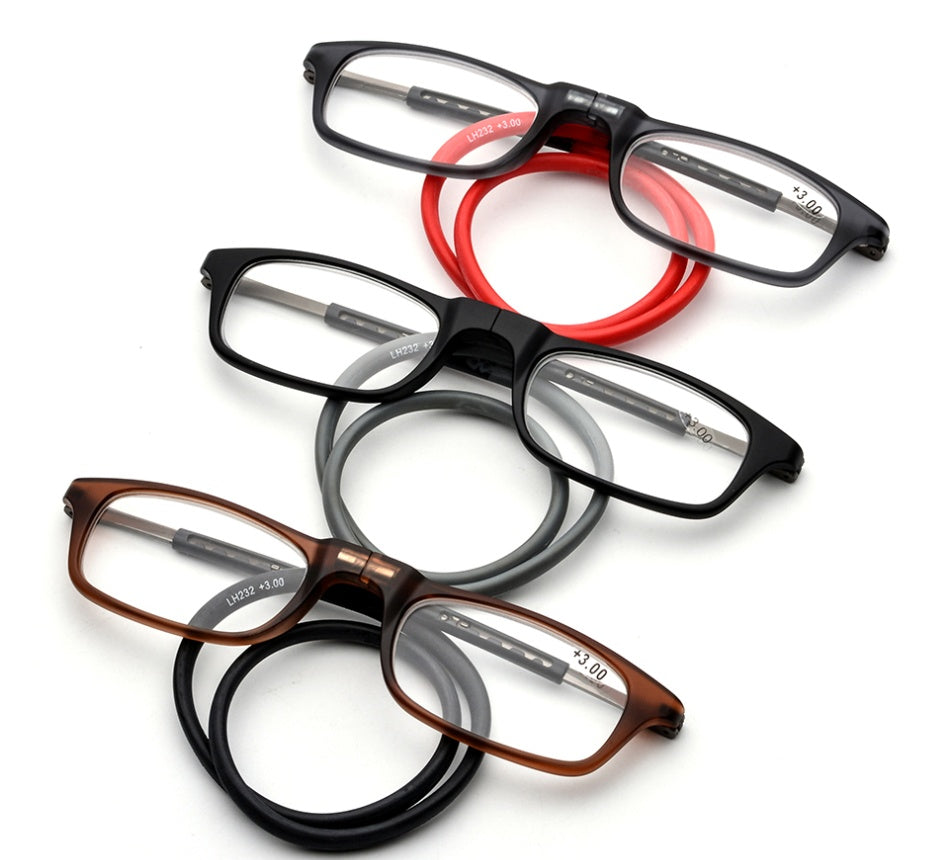 Portable Magnetic Absorption Hang Neck Reading Glasses Men Magnet Reading Glasses Women Diopter Glasses