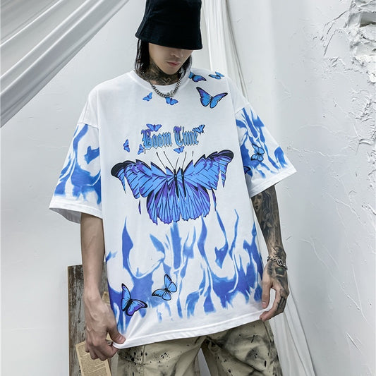 Tide Short-sleeved Butterfly T-shirt Leisure Men