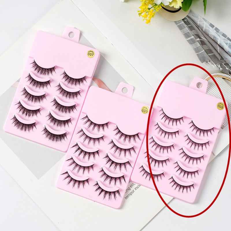 Krispfy 5 Pairs Manga Lashes New Arrival Anime Cosplay Natural Wispy  Korean Makeup Artificial False Eyelashes