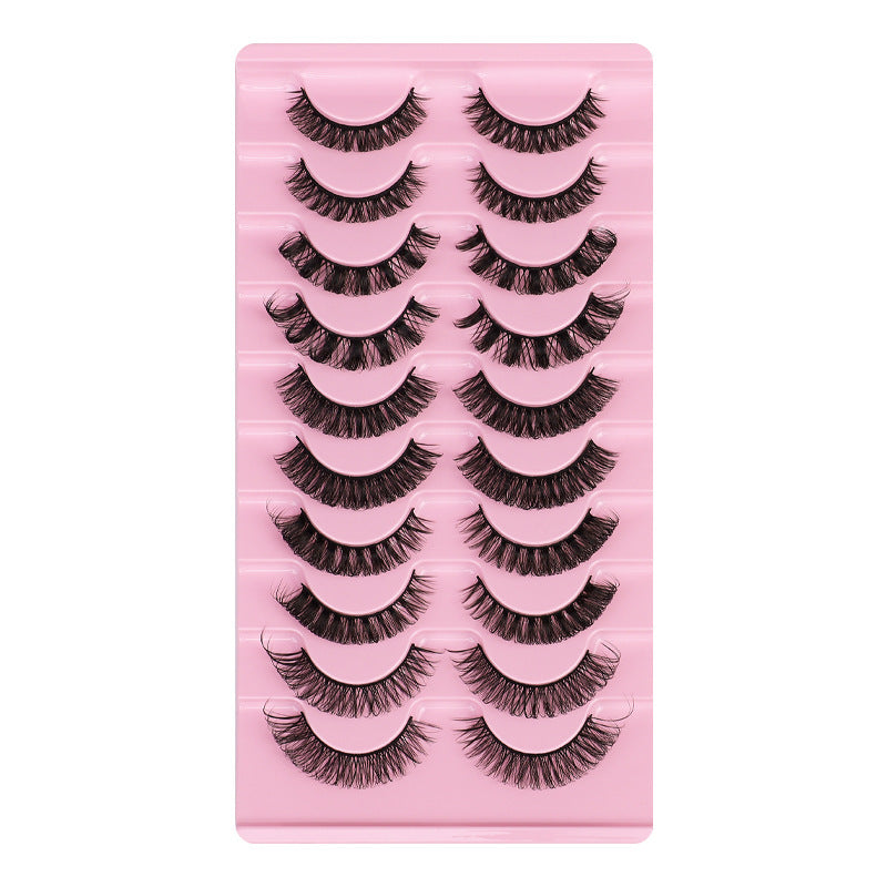 Krispfy Cosmetics False Eyelashes, DD Curve, Thick, Eyelash, Ten Pairs