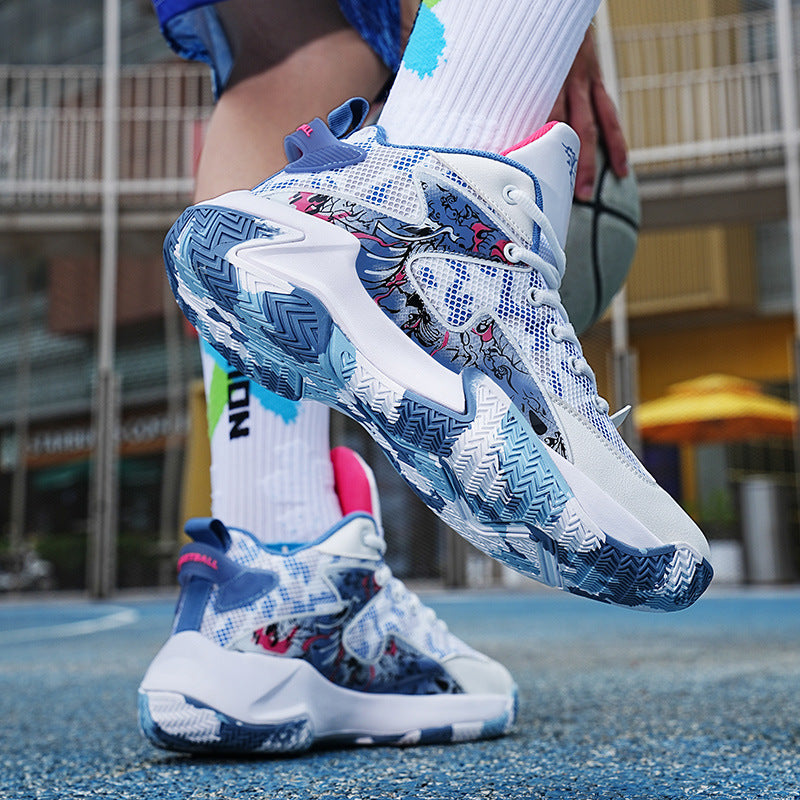 Krispfy Orignals USA - New Basketball Shoe Graffiti Rubber Breathable High Top Comfortable Men