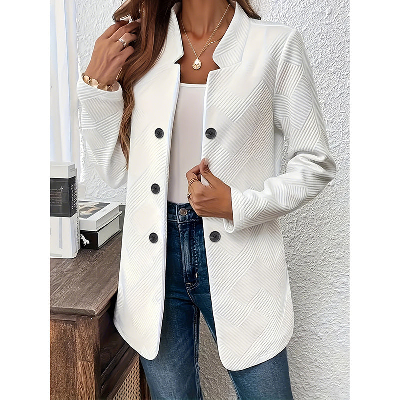Women's Casual Business Open Front Cardigan Coat Long Sleeve Notch Collar Office Blazer Jacket