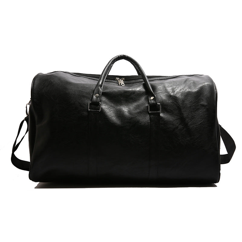 New Simple PU Texture Travel Bag Fashion Solid Color Luggage Travel Shoulder Handbag