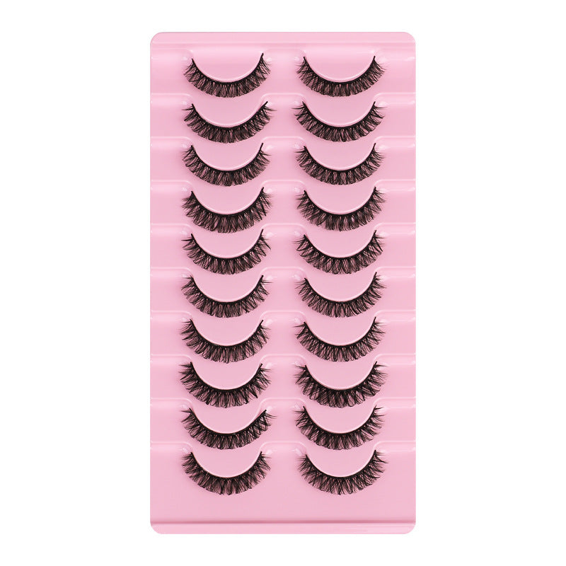 Krispfy Cosmetics False Eyelashes, DD Curve, Thick, Eyelash, Ten Pairs