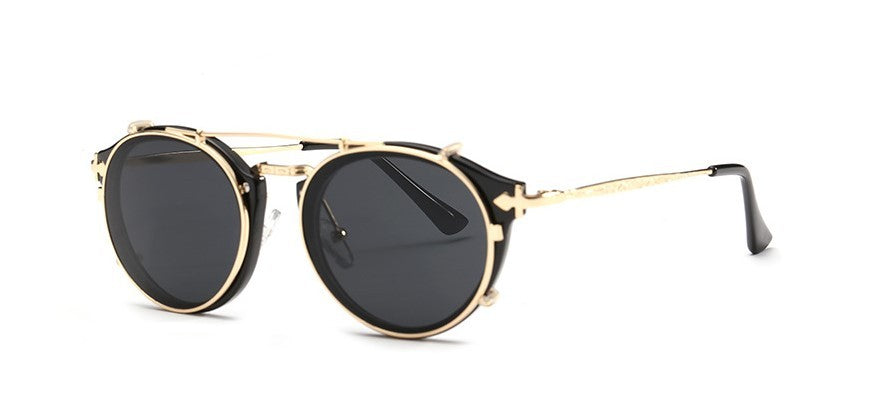 Fashionable And Vintage Dual Purpose Cover Mirror Flat Mirror Men's And Women's Sunglasses