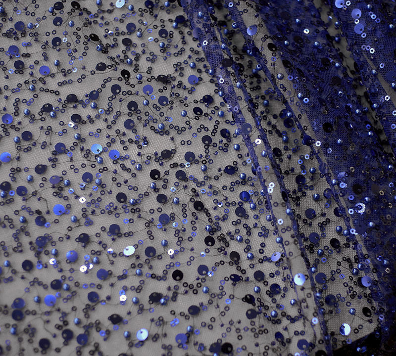 Krispfy.com Sequined Pearl Embroidery Lace I Single Sleeve Dress