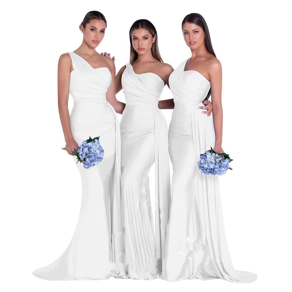 Krispfy.com Mermaid One Shoulder Elegant Wedding Dress - Plus Size