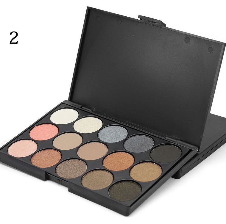 Krispfy Cosmetics 15 color eyeshadow earth color eye shadow smoky eyeshadow E15 multi color makeup plate beauty tools