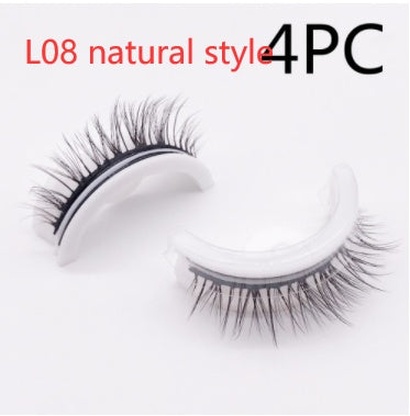 Reusable 3D Mink Lashes Natural False Eyelash - Krispfy.comes Self Adhesive Fake Glue Free Makeup Eyelash Extension Silk