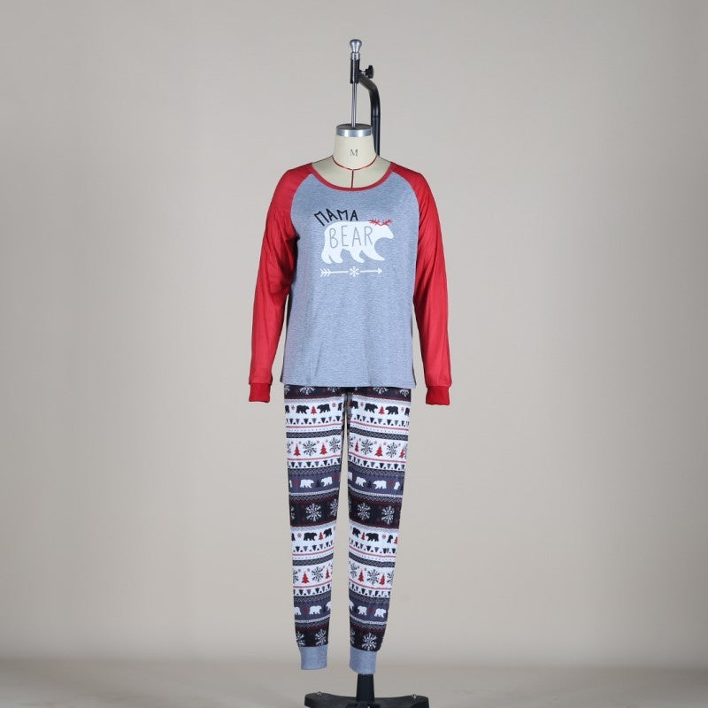 Family Red Cartoon Cartoon Cotton Suit Parent-child