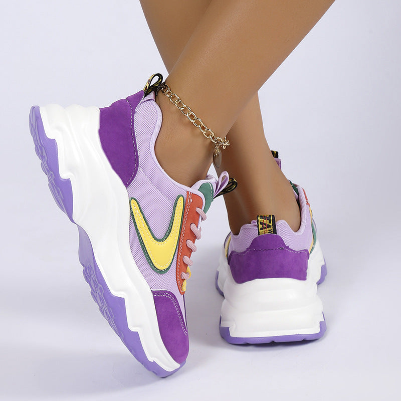 Krispfy Orignals USA - Mixed-color Lace -up Sneakers For Women - Columbus Edition