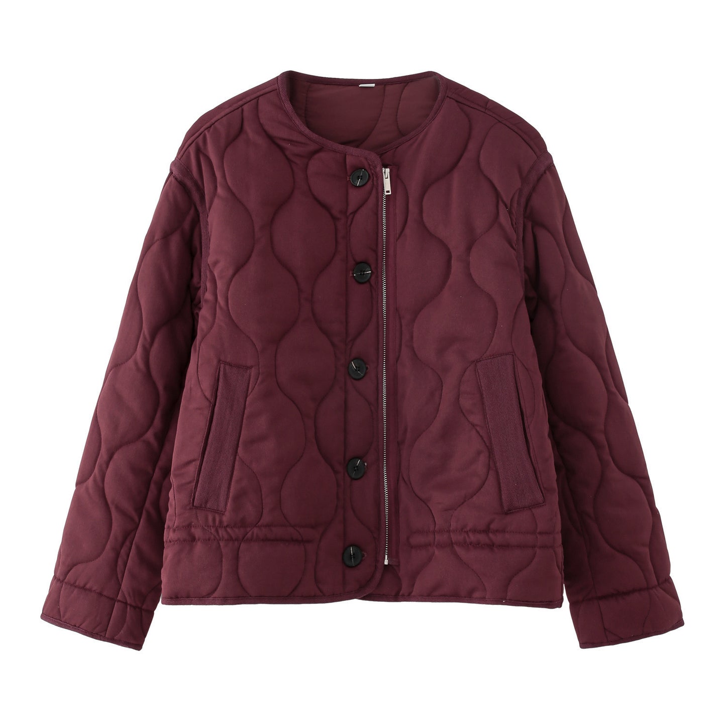 Fashion Single-breasted Quilted Diamond Lattice Cotton-padded Coat