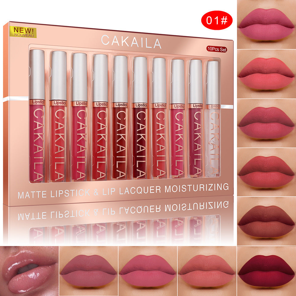 Krispfy Cosmetics Pack Of 10 Matte Nonstick Cup Waterproof Lip Gloss