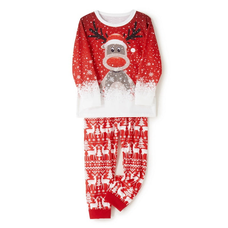 Christmas Print Long Sleeve Casual Parent-child Set