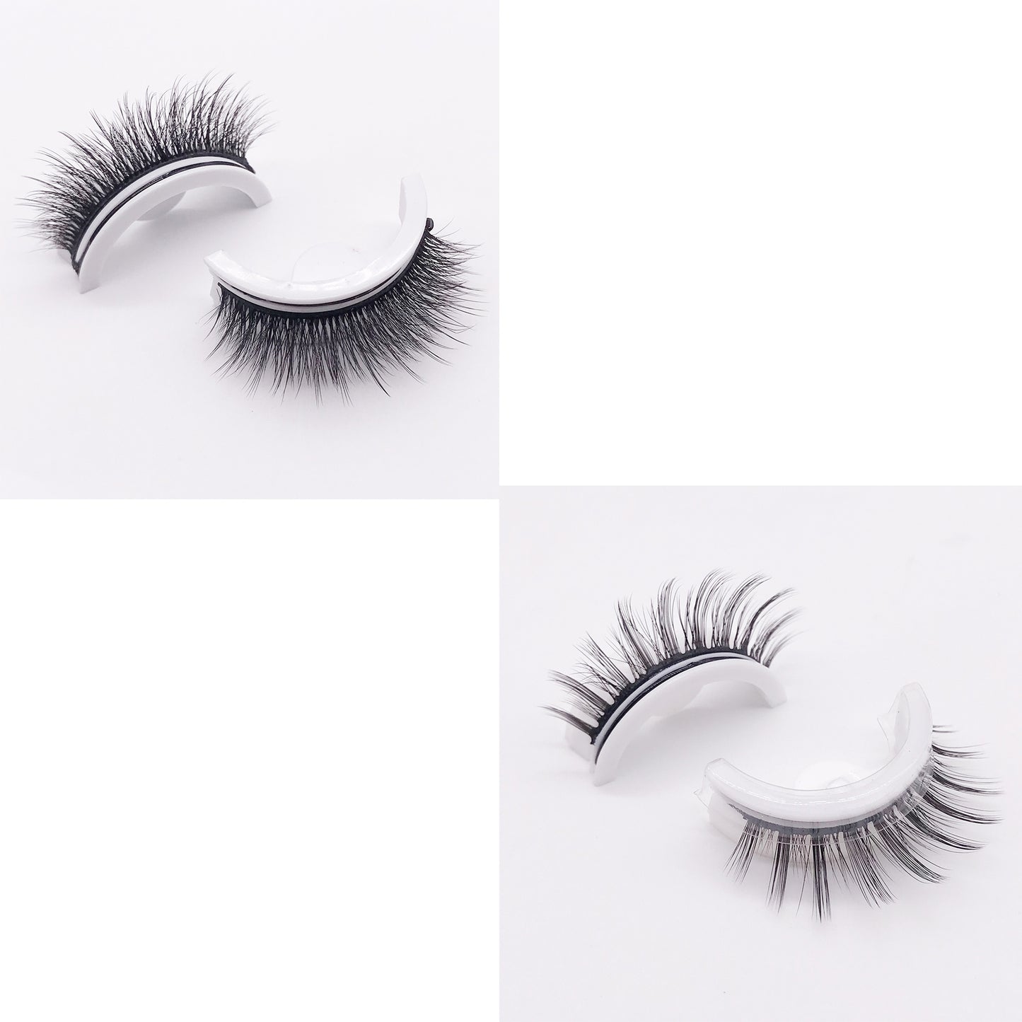 Reusable 3D Mink Lashes Natural False Eyelash - Krispfy.comes Self Adhesive Fake Glue Free Makeup Eyelash Extension Silk
