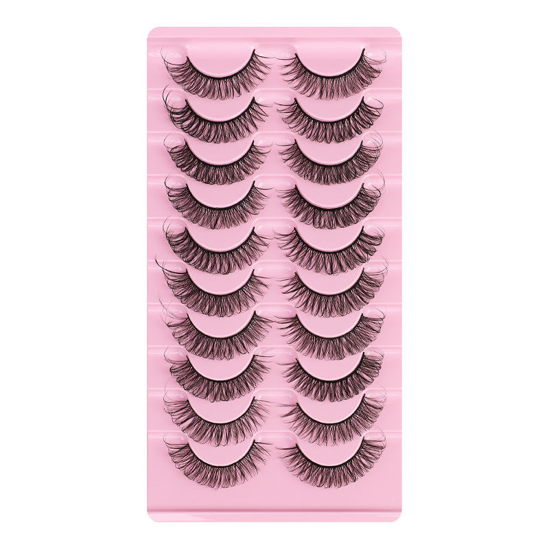 Krispfy Cosmetics False Eyelashes, DD Curve, Thick, Eyelash, Ten Pairs