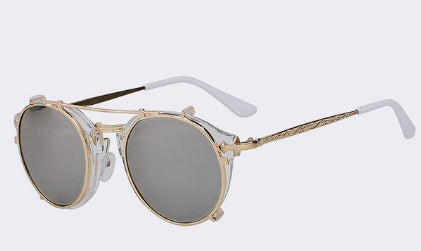 Fashionable And Vintage Dual Purpose Cover Mirror Flat Mirror Men's And Women's Sunglasses