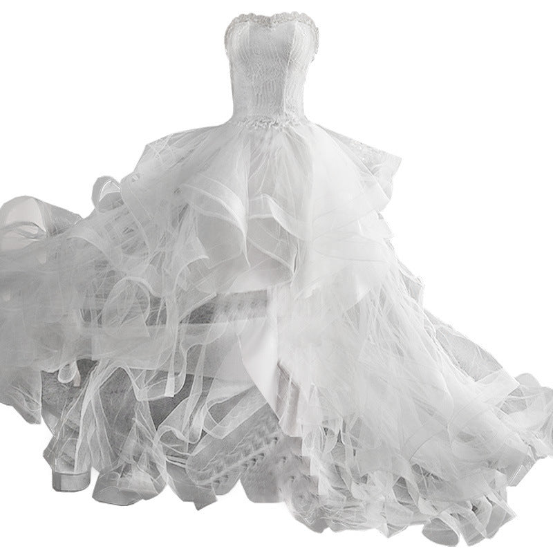 Krispfy.com Short Front And Back Length Small Trailing Wedding Dress