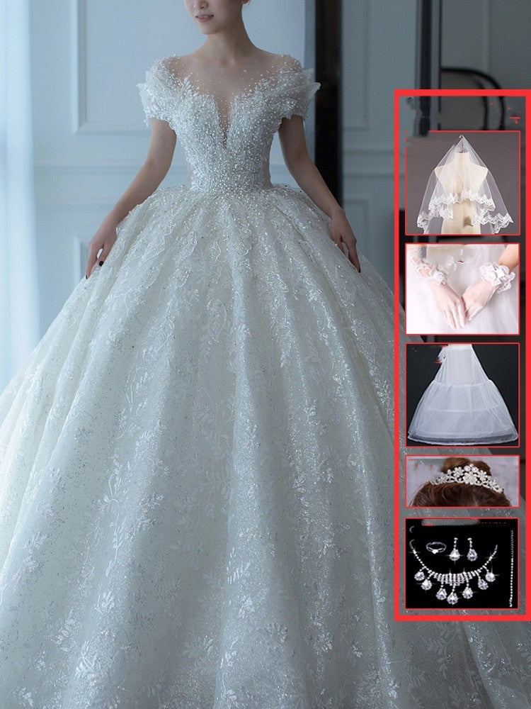 Krispfy.com - Off Shoulder French Main Wedding Dress