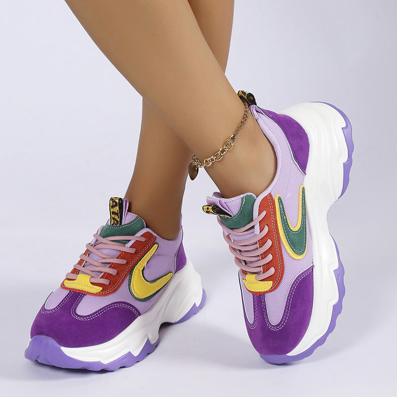 Krispfy Orignals USA - Mixed-color Lace -up Sneakers For Women - Columbus Edition