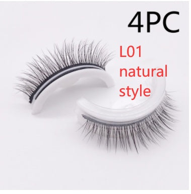 Reusable 3D Mink Lashes Natural False Eyelash - Krispfy.comes Self Adhesive Fake Glue Free Makeup Eyelash Extension Silk