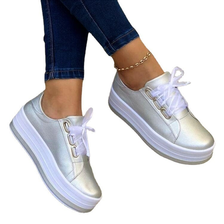 Krispfy Orignals USA - Fashion Flats Sneakers Women I Ribbon Lace-up Platform Shoes