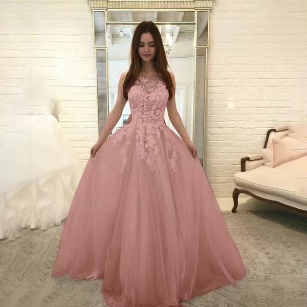 Krispfy.com - Women Wedding Dress Sleevless Flowers Lace Dress