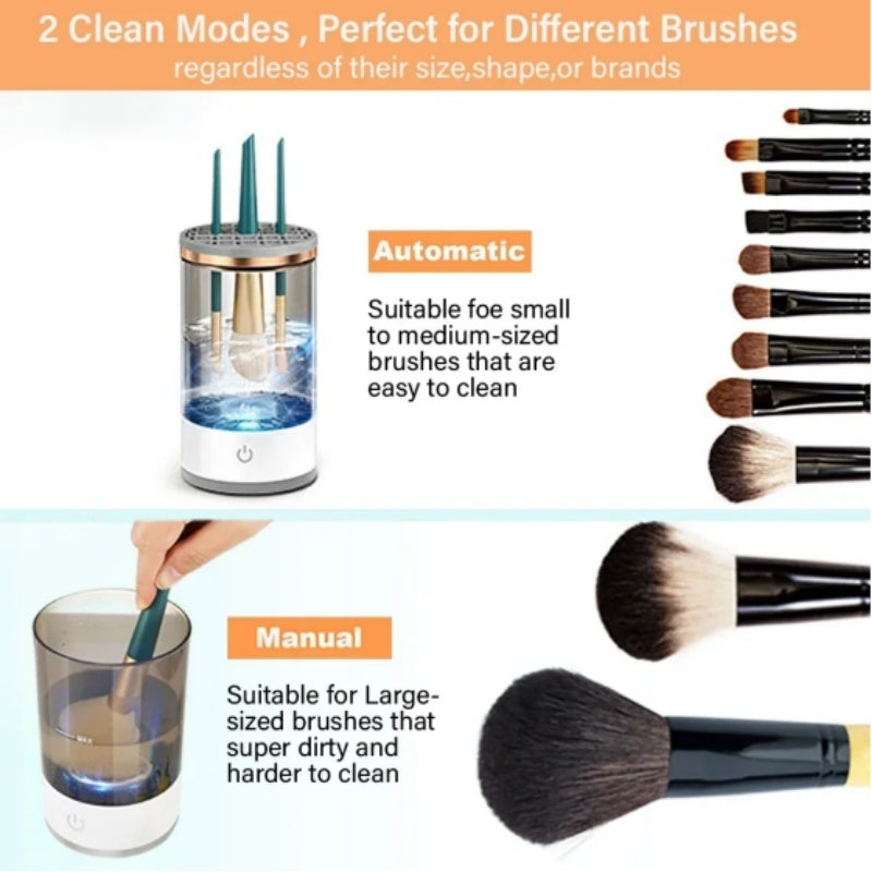 Krispfy Cosmetics Makeup Brush Cleaner Automatic Rotating Makeup Brush Cleaner USB Portable Electric Cosmetic Makeup Brush Rotary Washing Machine