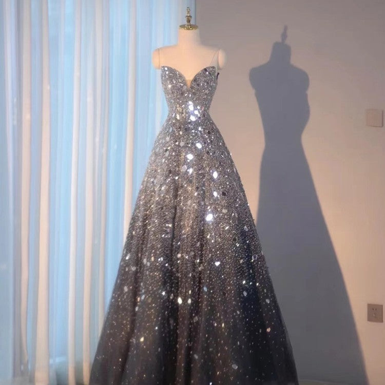 Krispfy.com Blue Heavy Industry Wedding Evening Dress