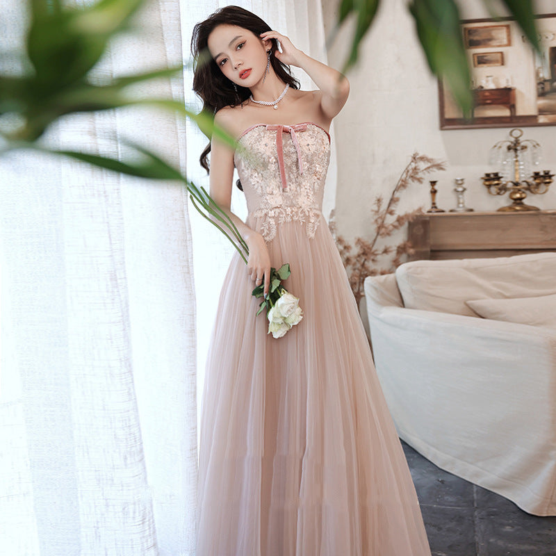 Krispfy.com Elegant Tube Lace Sequined Ball Gown Pageantry Gown Prom Gown