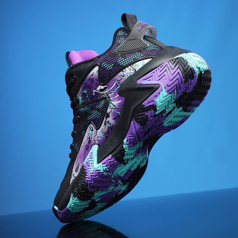 Krispfy Orignals USA - New Basketball Shoe Graffiti Rubber Breathable High Top Comfortable Men